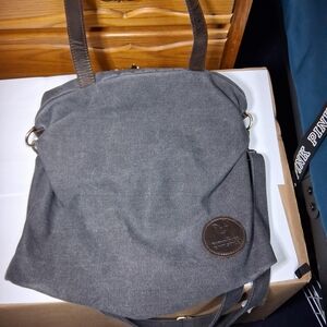 Elegant Charcoal Messenger Bag with Leather Details